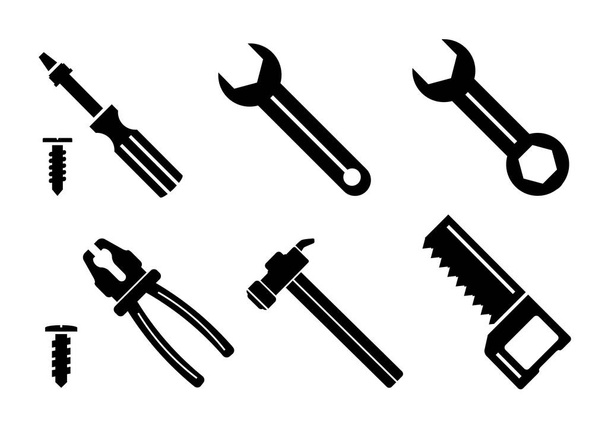 Набор иконок строительных инструментов. Векторная иллюстрация
 - Вектор,изображение