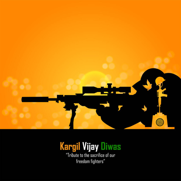 Illustration von Silhouetten von Soldaten abstraktes Konzept für Kargil Vijay Diwas, Banner oder Plakat. Vektorillustrationsvektor - Vektor, Bild