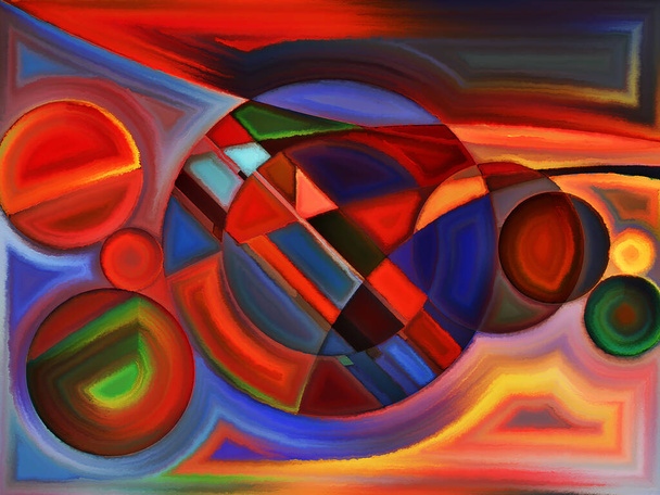 Serie de división de aviones. Interacción de formas abstractas y formas sobre el tema del arte, la pintura, el diseño y la educación - Foto, Imagen