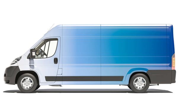 Delivery Van in Varying Shades of Blue - Photo, Image
