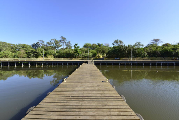 Lake at Deck Sul Park, Brazil - Valokuva, kuva