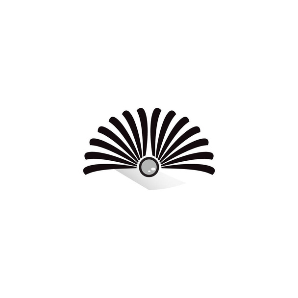 Szépség Luxus Elegáns Pearl Seashell kagyló kagyló kagyló kagyló kagyló logó design - Vektor, kép
