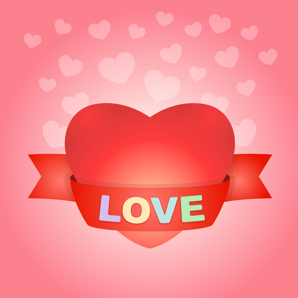 Velká láska srdce růžové - Vektor, obrázek