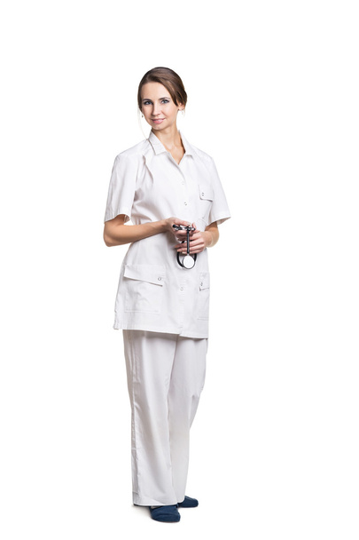 Une femme médecin, isolée sur blanc
 - Photo, image