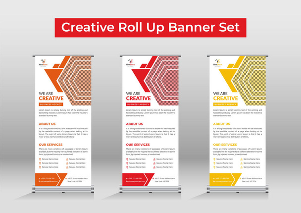 Creative  roll up banner set - ベクター画像