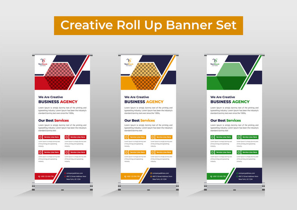 Corporate Roll Up Banner - Vector, Image