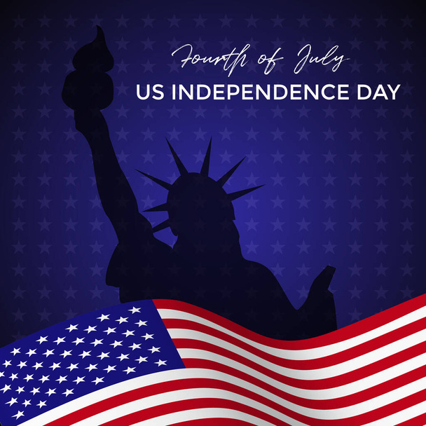 Il 4 luglio. Illustrazione vettoriale del manifesto della bandiera di indipendenza degli Stati Uniti. - Vettoriali, immagini