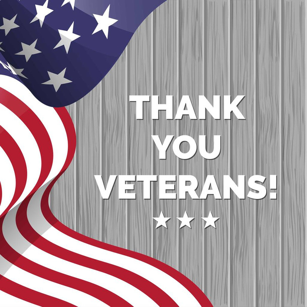 Affiche de la journée des vétérans.Hommage à tous ceux qui ont servi. Illustration de la journée des vétérans avec drapeau américain - Vecteur, image