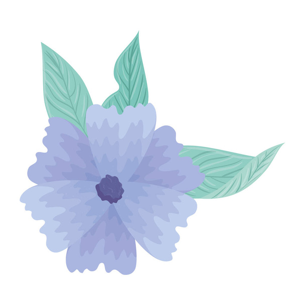 λουλούδια μπλε παστέλ χρώμα με φύλλα, έννοια της φύσης - Διάνυσμα, εικόνα