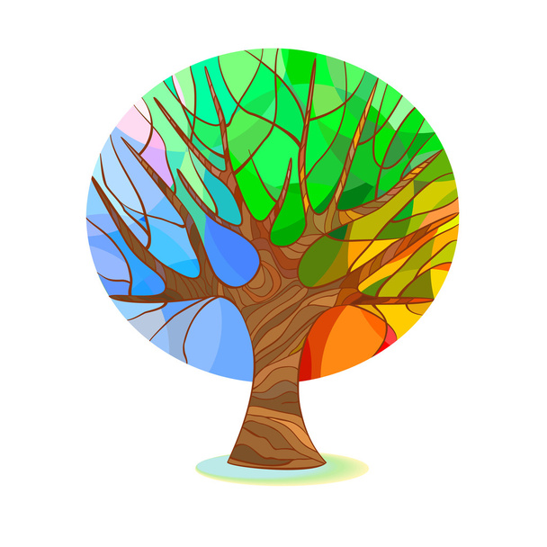 Stylized puu - neljä vuodenaikaa
 - Vektori, kuva