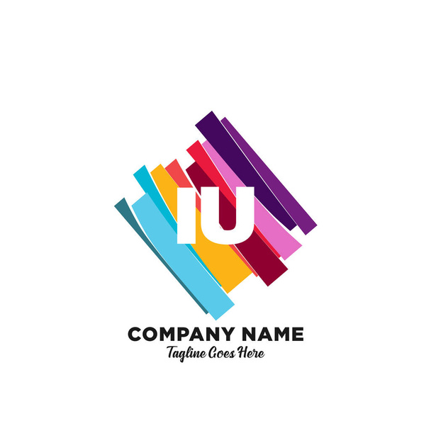 initieel logo met kleurrijke template vector - Vector, afbeelding