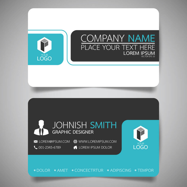 Modern creative business card and name card, horizontal simple clean template vector design, layout in rectangle size. - Vector, Image