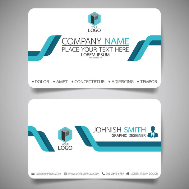 Modern creative business card and name card, horizontal simple clean template vector design, layout in rectangle size. - Vector, Image