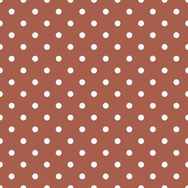 Seamless vector pattern with white polka dots on a dark brown background. For cards, invitations, wedding or baby shower albums, backgrounds, arts and scrapbooks - Vector, Image