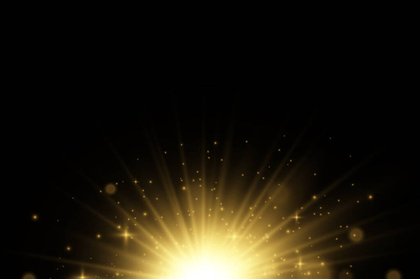 Set of flashes, Lights and Sparkles on a transparent background. - Vector, Image