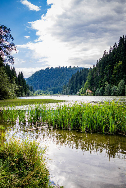 Red Lake (también conocido como Lake Ghilcos) es un lago de presa natural en el condado de Harghita, Rumania.
 - Foto, Imagen