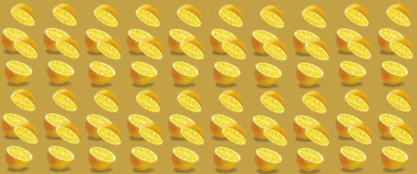 The pattern of Oranges or Lemons. Cut in half. Colored background. - Fotó, kép