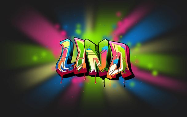 ¡Lina! Una genial ilustración de Graffiti Name inspirada en el graffiti y la cultura del arte callejero. Colores vivos y vibrantes, estilo inmaculado, equilibrio perfecto
. - Foto, Imagen