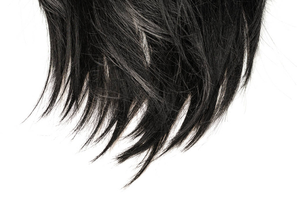 Чорні кінчики волосся ізольовані на білому тлі
.  - Фото, зображення