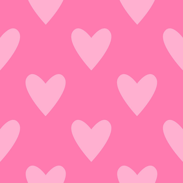 Seamless light pink hearts pattern. Valentine's day tile background. Romantic vector pattern. - Wektor, obraz