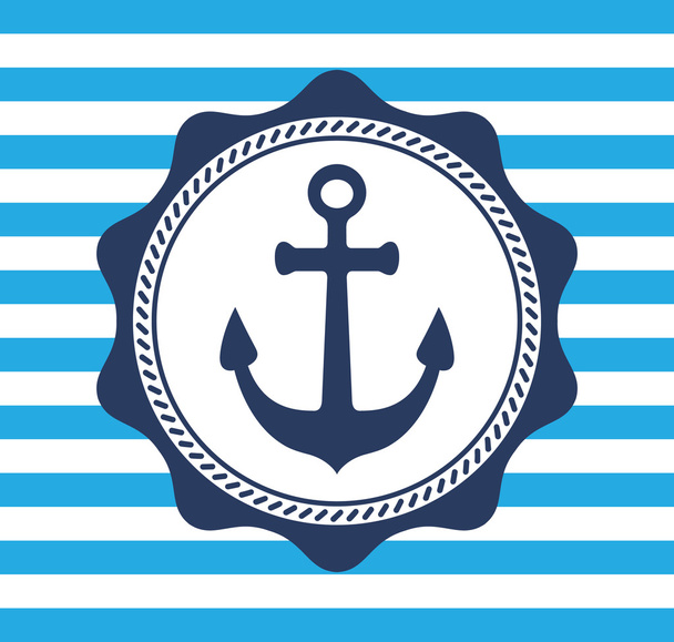 Vintage anchor emblem - Vector, Image