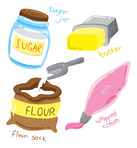 Baking ingredients - Vector, Image