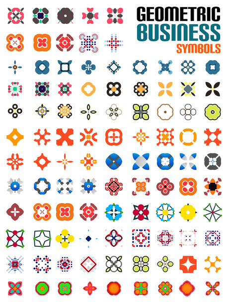 riesige Reihe von Geschäftssymbolen - geometrische Formen - Vektor, Bild