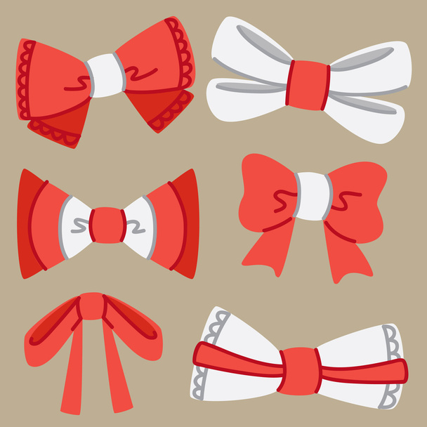 Set of cartoon bow - Vector, Image
