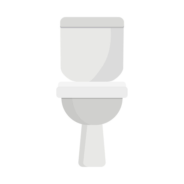 Toilet bowl flat cartoon icon, front and side view. - Vector, Image