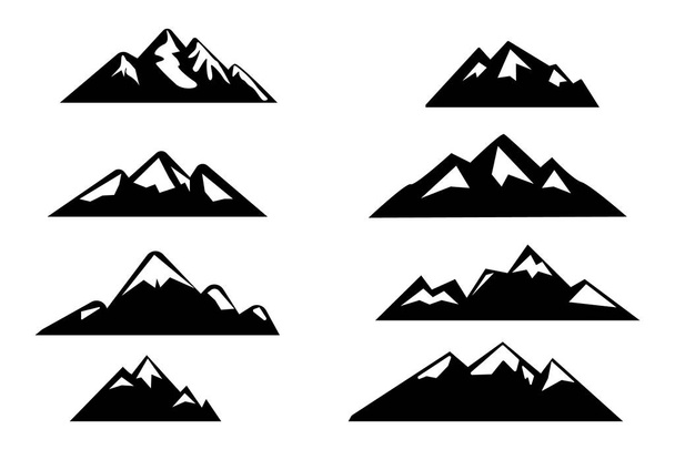 Vector mountain icons isolated on white - Vector, Image