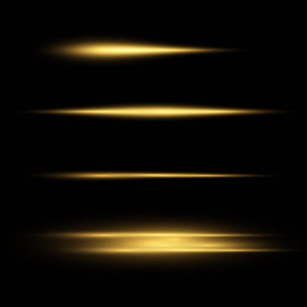 Stylish golden light effect. Abstract laser beams of light. - Vector, Image
