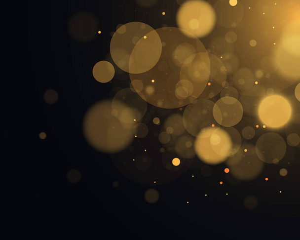 Fondo luminoso dorado festivo con luces de colores bokeh. Concepto de Navidad. Luces bokeh brillantes abstractas aisladas sobre fondo negro. Concepto mágico. Ilustración vectorial, EPS 10.Festive oro
 - Vector, imagen
