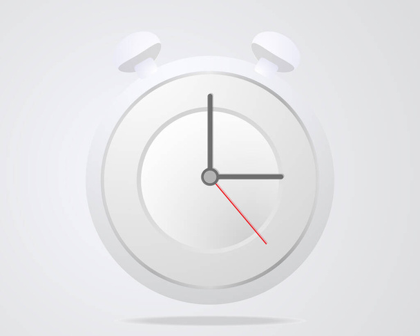 Icona vettoriale piatto dell'orologio analogico. Simbolo di gestione del tempo, cronometro con ora, minuto e seconda freccia. Semplice illustrazione isolata su sfondo bianco. - Vettoriali, immagini