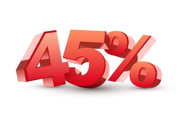 3d shiny red discount collection - 45 percent - Вектор,изображение