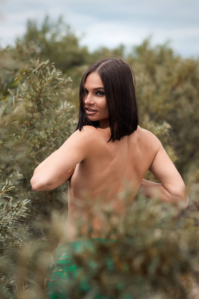Naked woman standing in bushes - Φωτογραφία, εικόνα