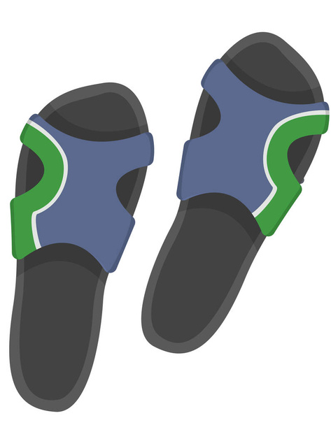 Sandals isolated on white background. Men's shoes in cartoon style. - Vektori, kuva