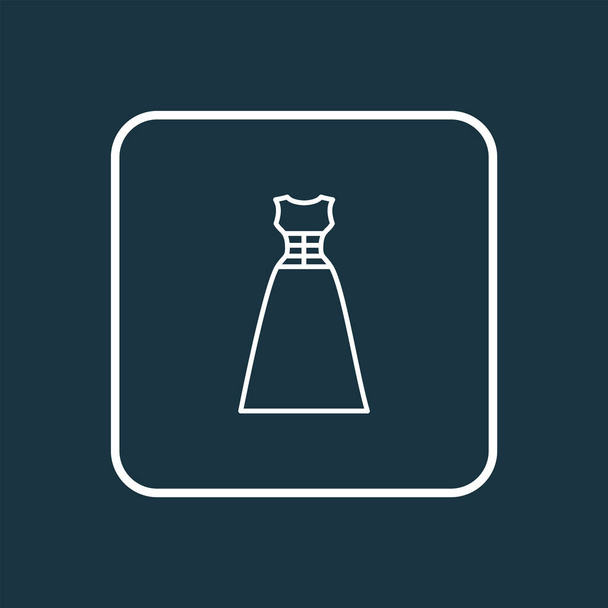 'S Avonds dragen pictogram lijn symbool. Premium kwaliteit geïsoleerde corsage jurk element in trendy stijl. - Vector, afbeelding
