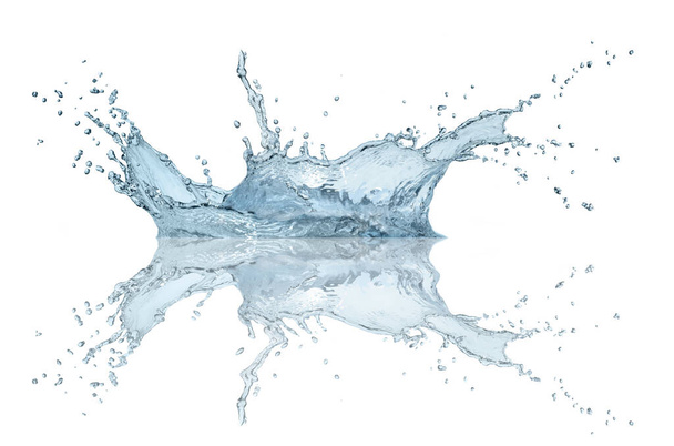 Modrá voda, kapky vody kapky izolované na bílém pozadí - Fotografie, Obrázek
