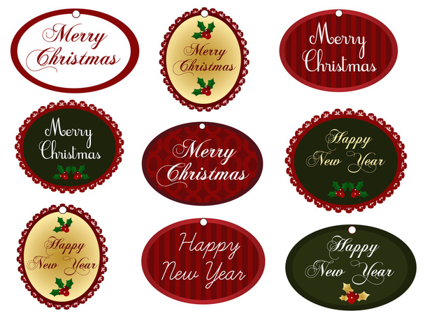 Christmas tags - Vector, afbeelding