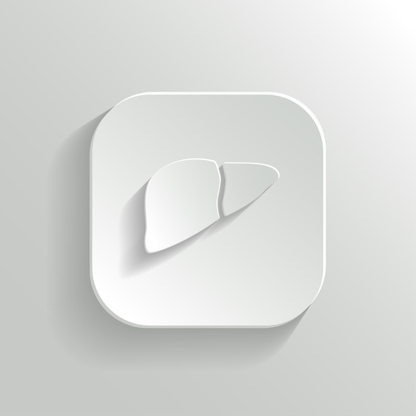 Liver icon - vector white app button - Vektor, Bild