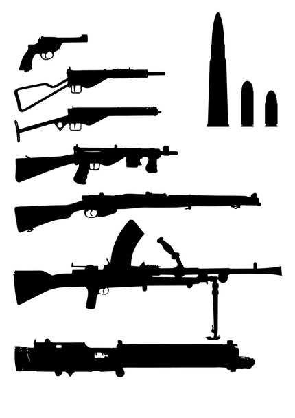 verschiedene britische Waffen des Zweiten Weltkriegs - Vektor, Bild