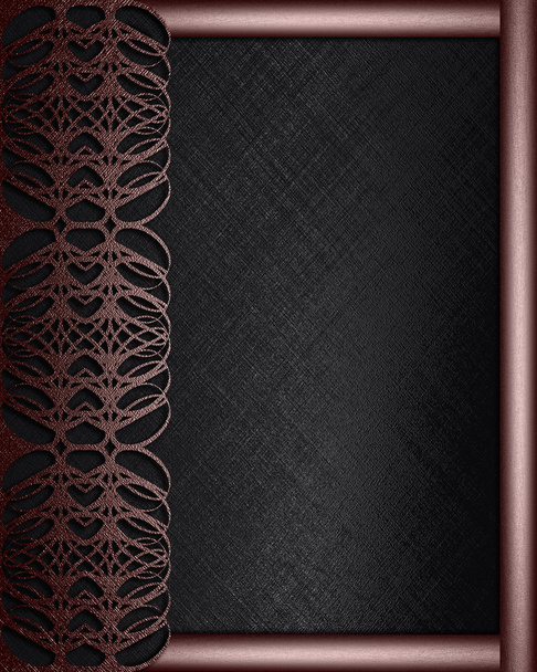 Black background with a brown edge and pattern - Photo, Image