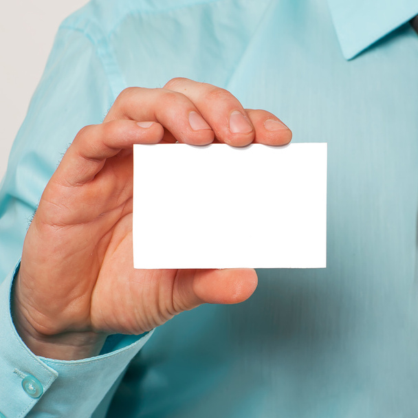 Hand zeigt eine leere Visitenkarte - Foto, Bild