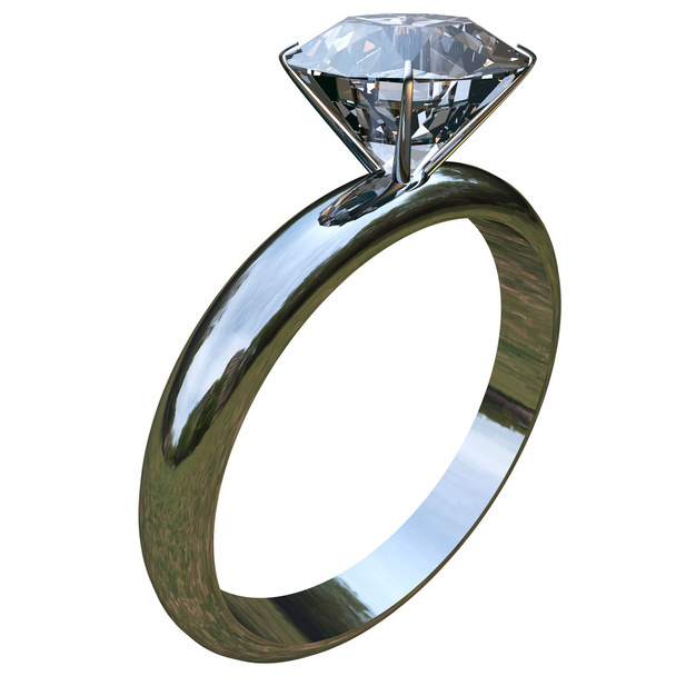 Ring mit großem Diamanten - Foto, Bild