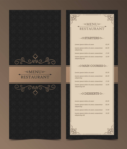 Layout de menu com elementos ornamentais. - Vetor, Imagem