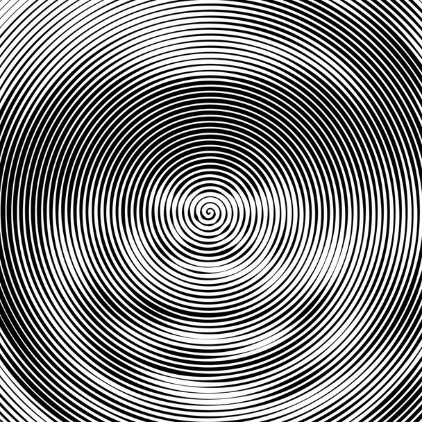 Abstrakter Hintergrund. Vektorillustration einer psychedelischen Spirale mit radialen Strahlen. Verdrehte Komik. Vortex Hintergründe. Hypnotische Spirale - Vektor, Bild
