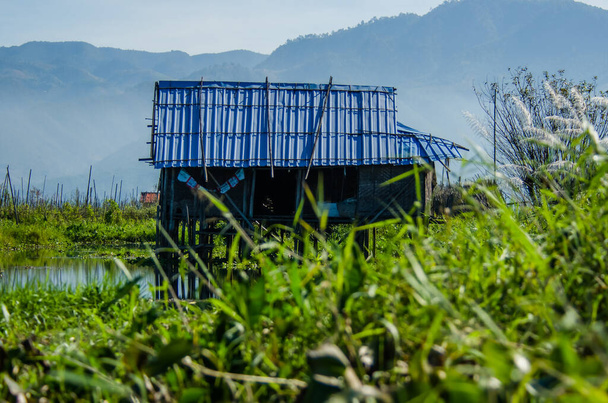 house at Inle Lake, Myanmar - Фото, изображение