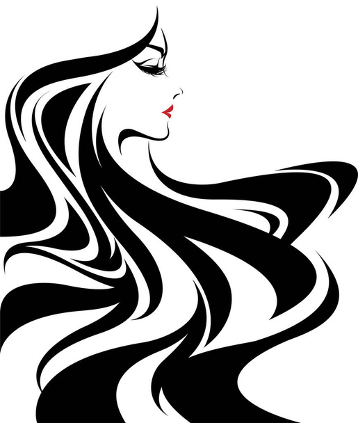 Mulheres bonitas, logotipo mulheres rosto maquiagem no fundo branco, vetor - Vetor, Imagem
