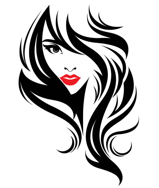 Hermosas mujeres, logotipo de las mujeres maquillaje de la cara sobre fondo blanco, vector - Vector, Imagen