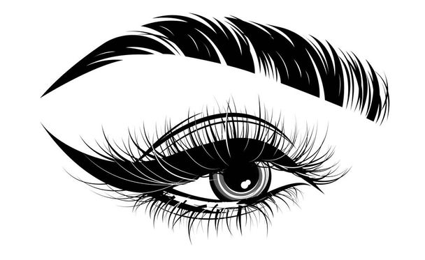 απεικόνιση μακιγιάζ ματιών και φρυδιών σε λευκό φόντο - Διάνυσμα, εικόνα